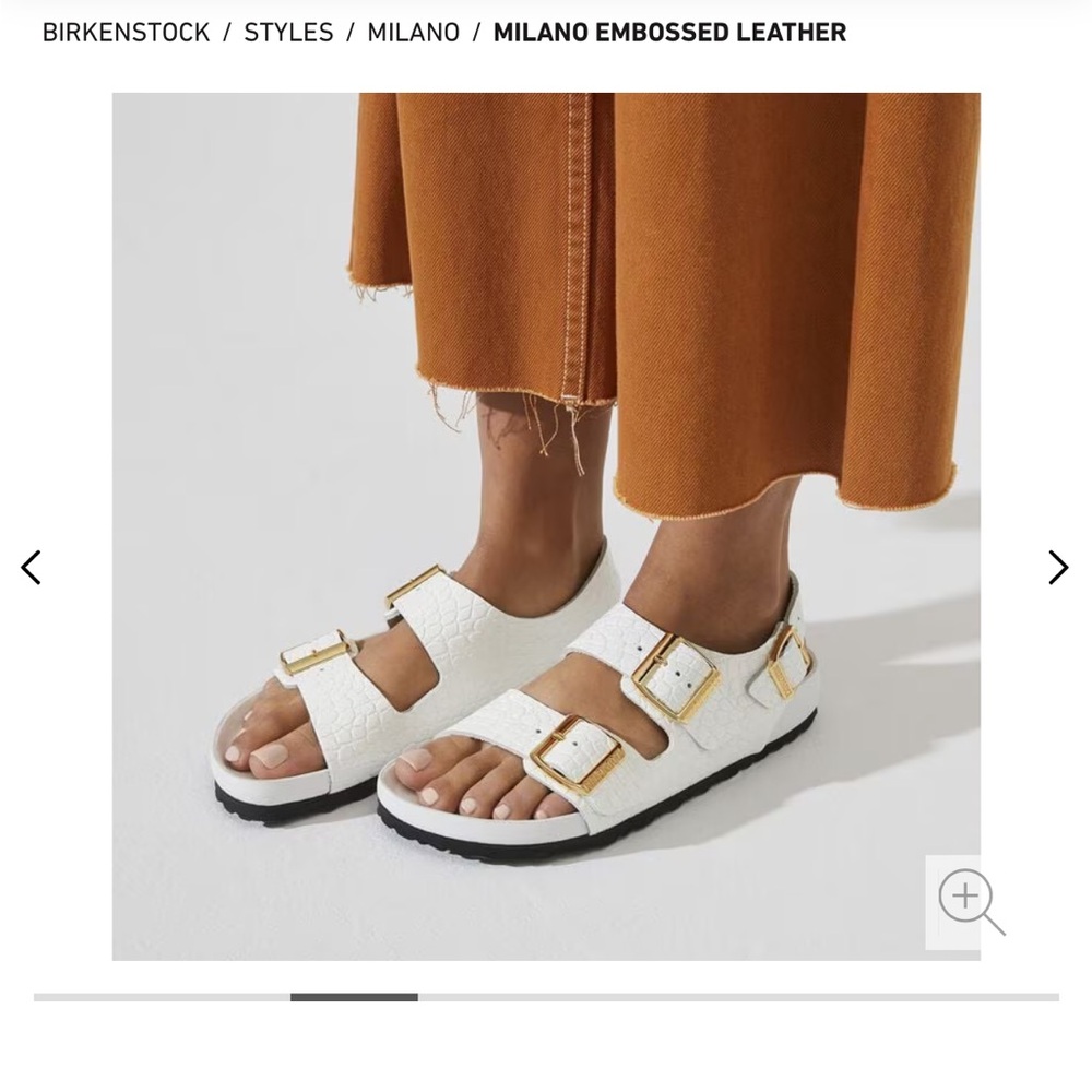 Birkenstock Milano Embossed Leather Size 35 Narrow - White